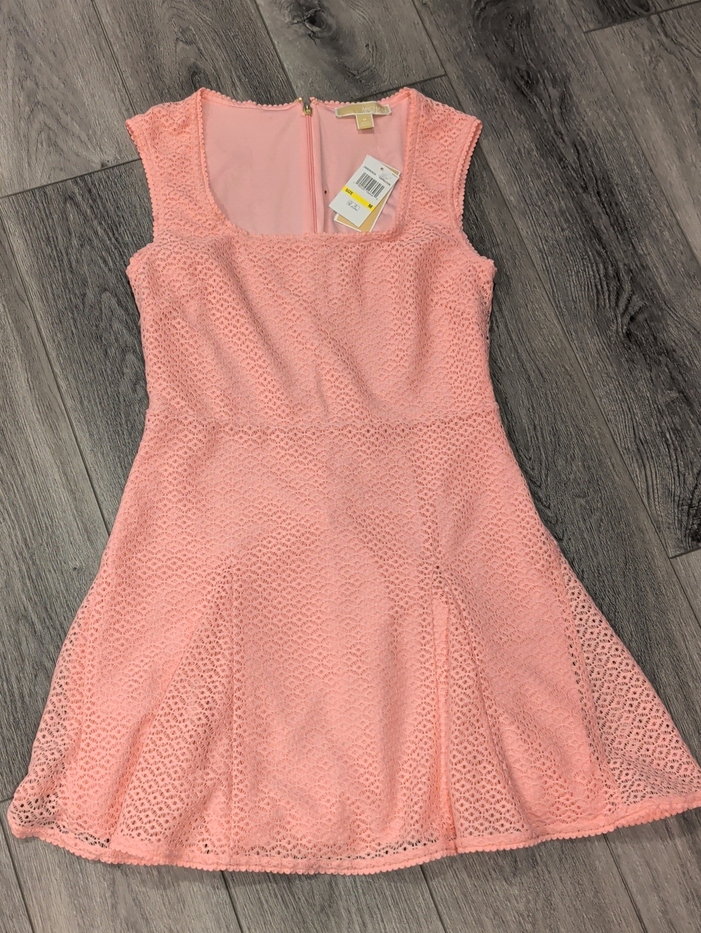 Michael Kors Sleeveless Lace Fit & Flare Dress in Light Pink